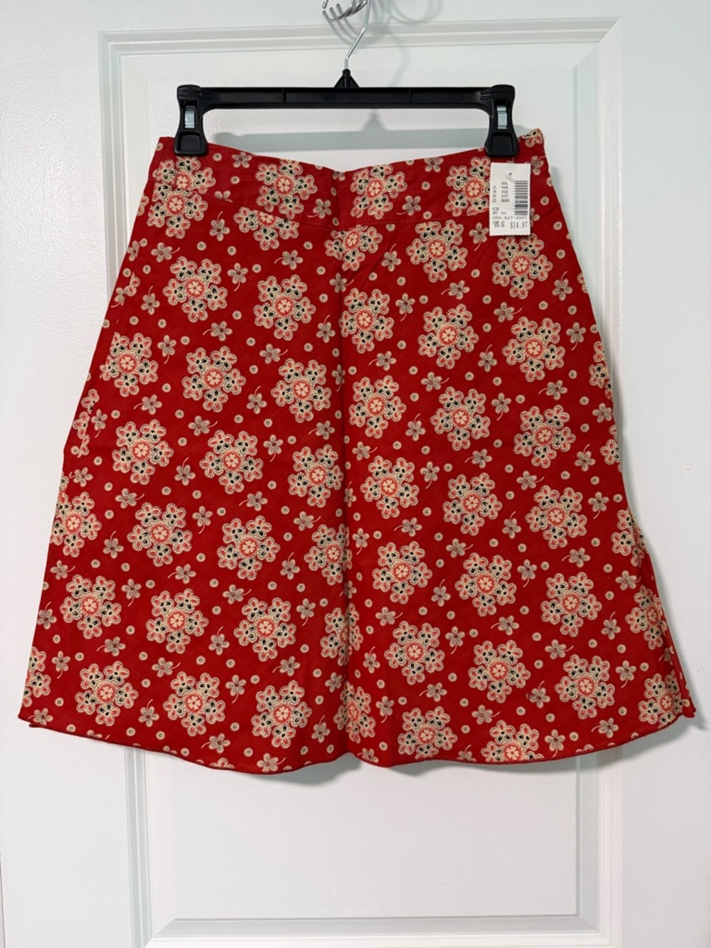 Women's Red Floral A-Line Skirt
